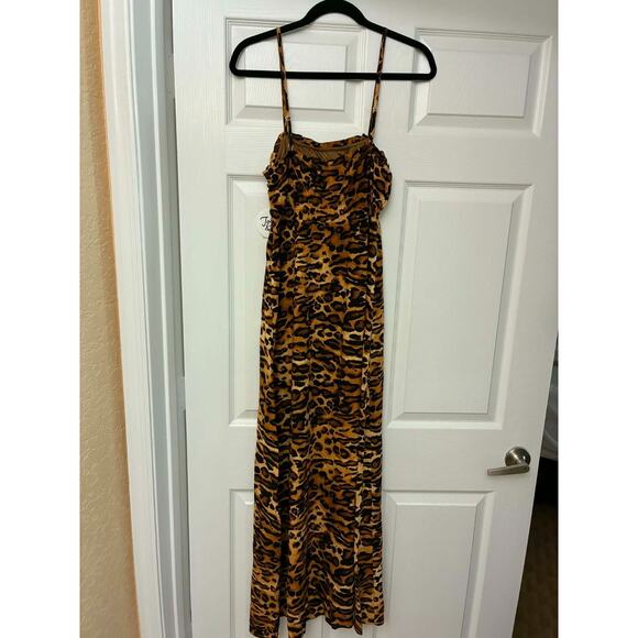 Jolie & Joy Dresses & Skirts - Jolie & Joy Leopard Maxi Dress Medium Spaghetti Strap Rayon Lined NWT